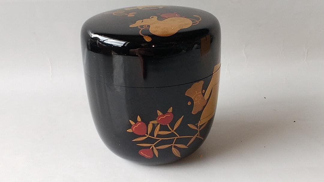 出口順慶 作 宝尽し 中棗 棗 共箱 蒔絵 螺鈿細工 漆器 漆芸 茶道具 新品