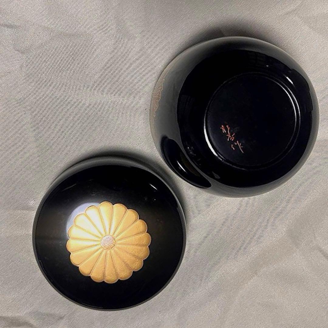 茶道具　輪島塗　藤野松香作　螺鈿細工 菊紋　棗 利休　茶道具 金箔装飾　共箱