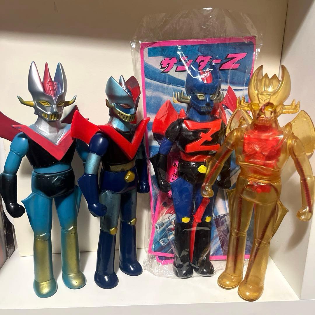 無版権 サンダーZ 透明 パチソフビ フィギュア 当時物