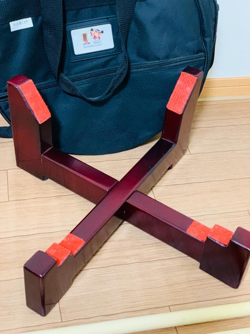 合計35,750円 諏訪工芸 松材 平太鼓 1.2尺 台座バチ専用ケース付き