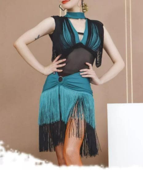 新品 社交ダンス衣装　ラテンワンピースドレス　オーダーメイド