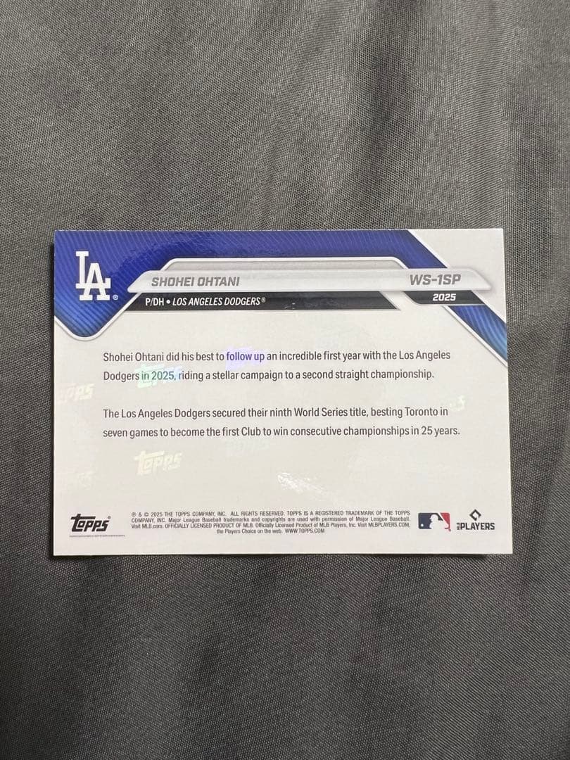 大谷翔平 topps now SP WS-1SP 2025 ドジャース