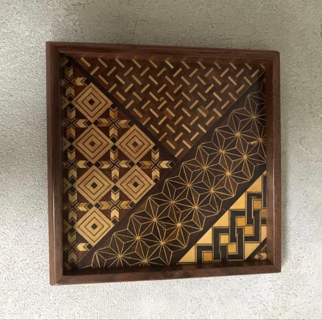 希少　箱根細工　工芸品　取り皿　10枚　取り箸付き