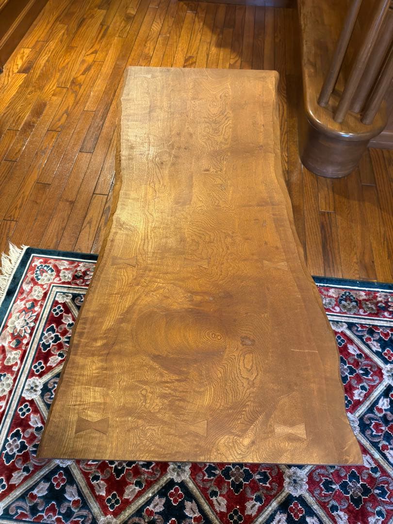 レア！無垢材 縮み杢 高級家具 一枚板 座机 文机 座敷机 座卓