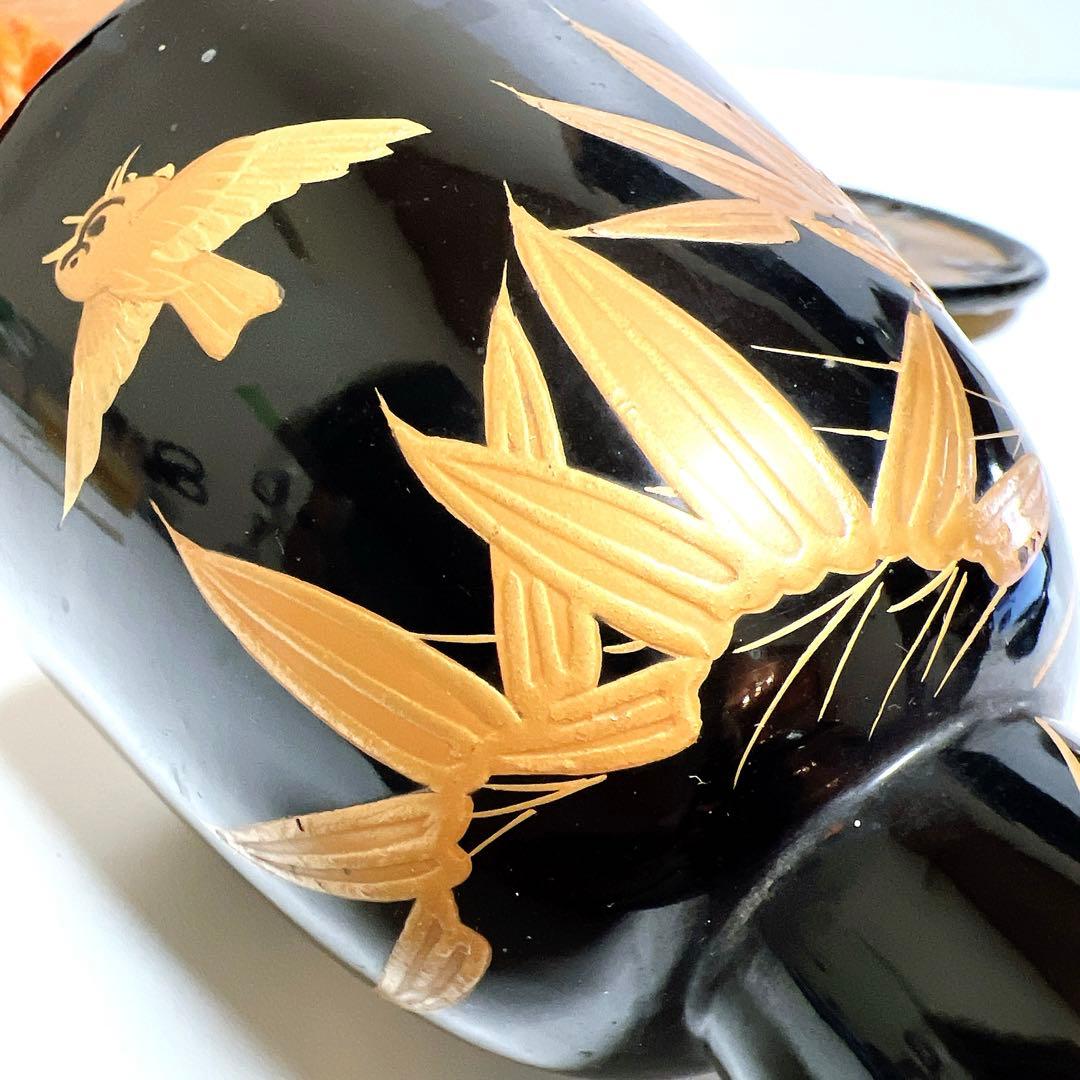 【希少】鼓　蒔絵　小鼓　胴　和楽器　漆塗り　伝統芸能　能 歌舞伎　竹雀　金彩