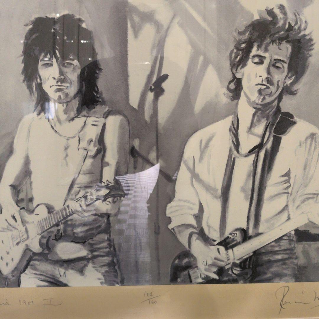 キースリチャーズ　ローリングストーンズ　シルクスクリーン　リトグラフ　サイン