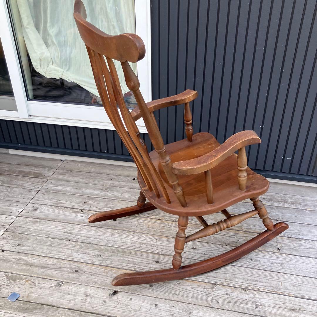 昭和レトロ 秋田木工 木製 ロッキングチェア アームチェア 古家具 ビンテージ