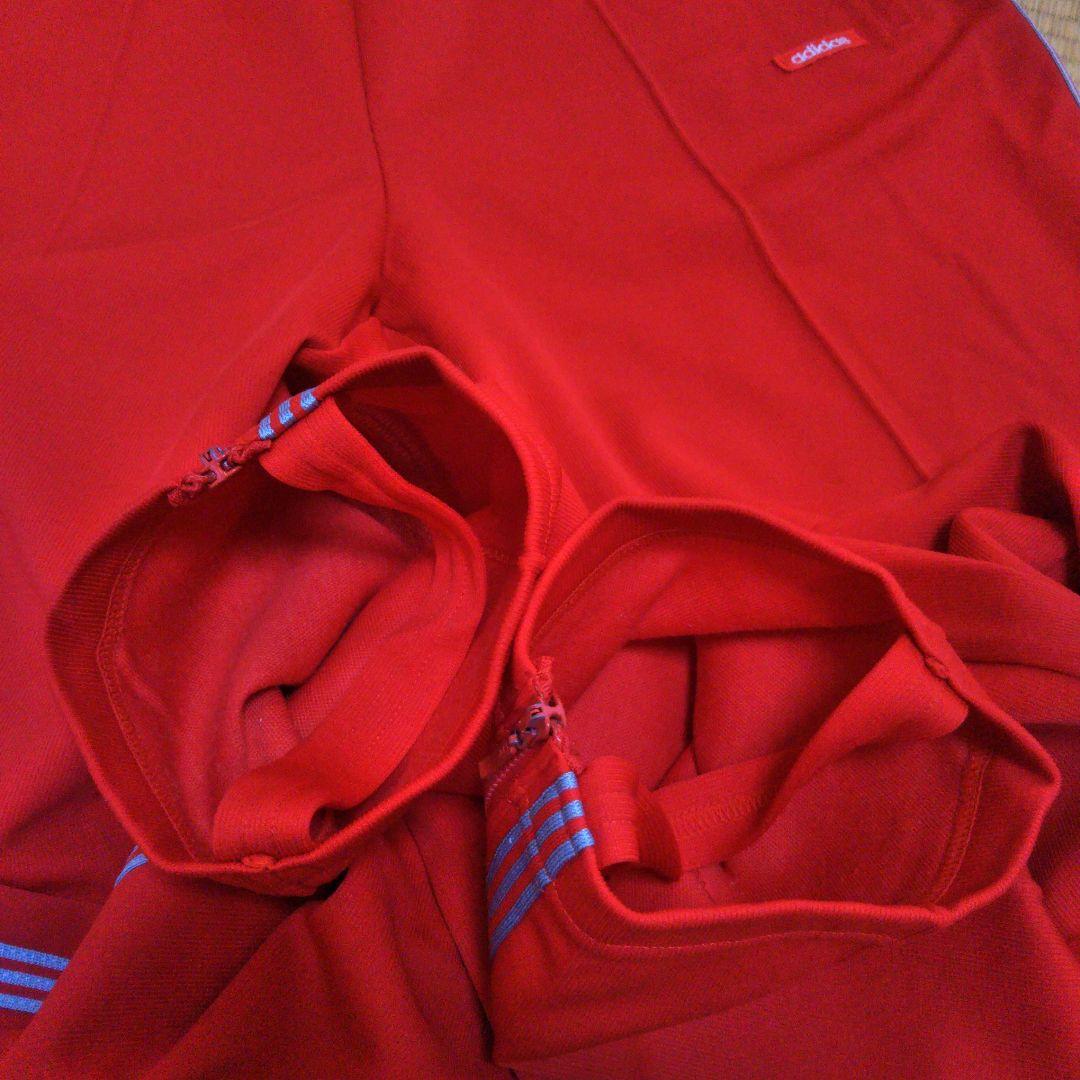 アディダス メンズO  赤 刺繍ロゴ ジャージパンツ トレパン 西ドイツ♡E18