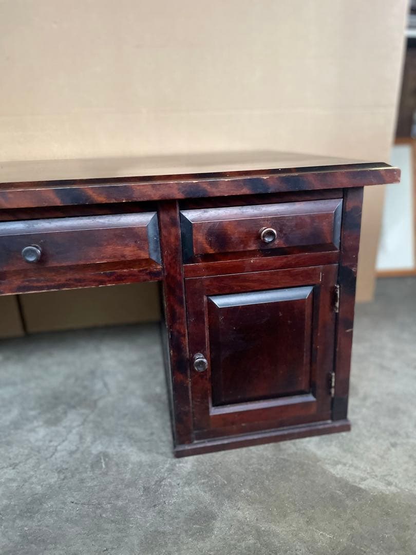 北海道民芸家具　書斎　 樺無垢材 座机/文机/帳場机/作業台/デスク/机　名あり