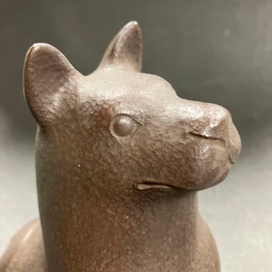 ブロンズ製犬・恩愛、木箱入り