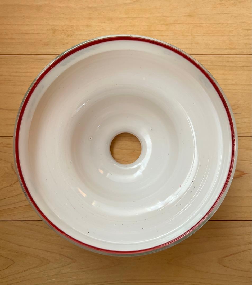 大正ロマン　赤縁ガラス電笠　花柄　灯り　照明　古民家　洋館　古道具　アンティーク