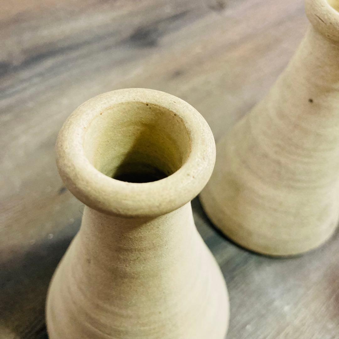 昭和レトロ 陶器 フラワーベース 5脚 花入 花瓶 一輪挿 ビンテージ 信楽