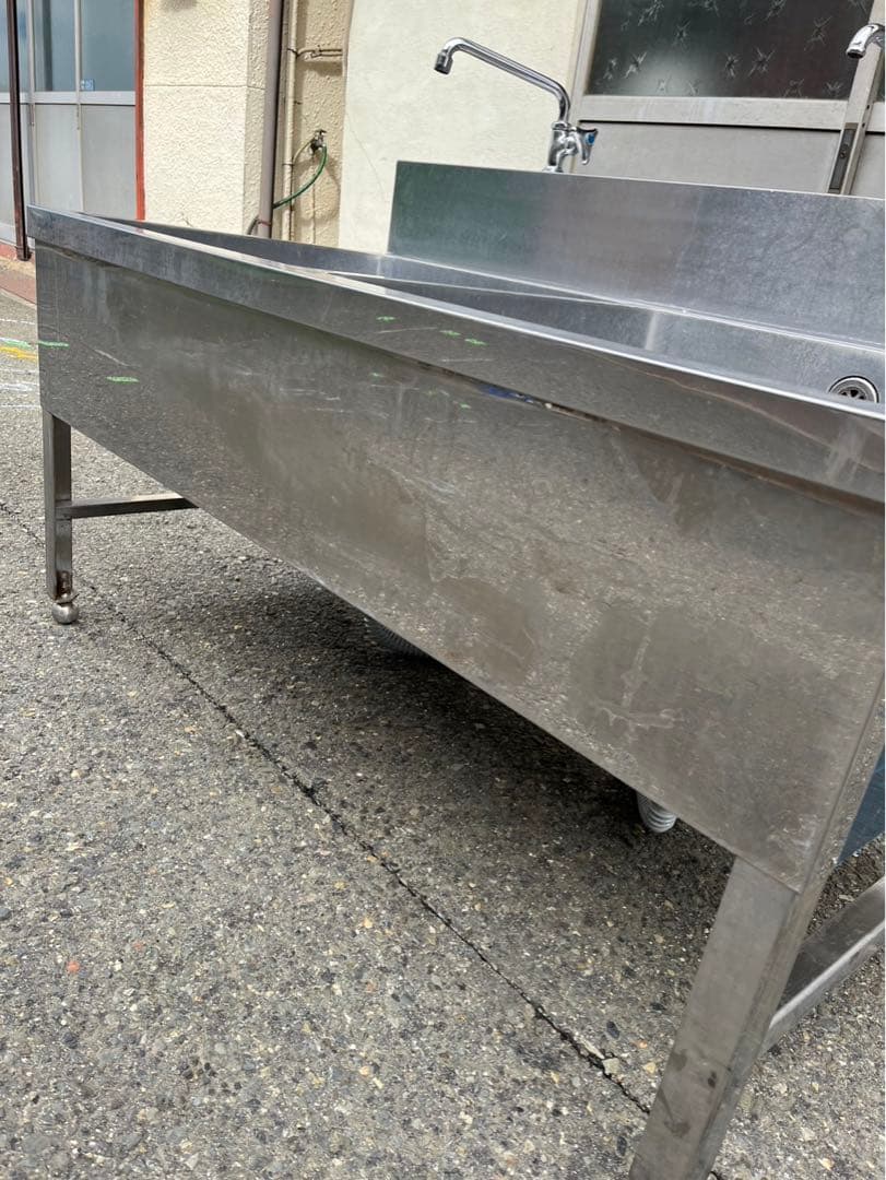 業務用 二口蛇口付き 2槽シンク 幅1200×奥700×高さ595 ドッグバス