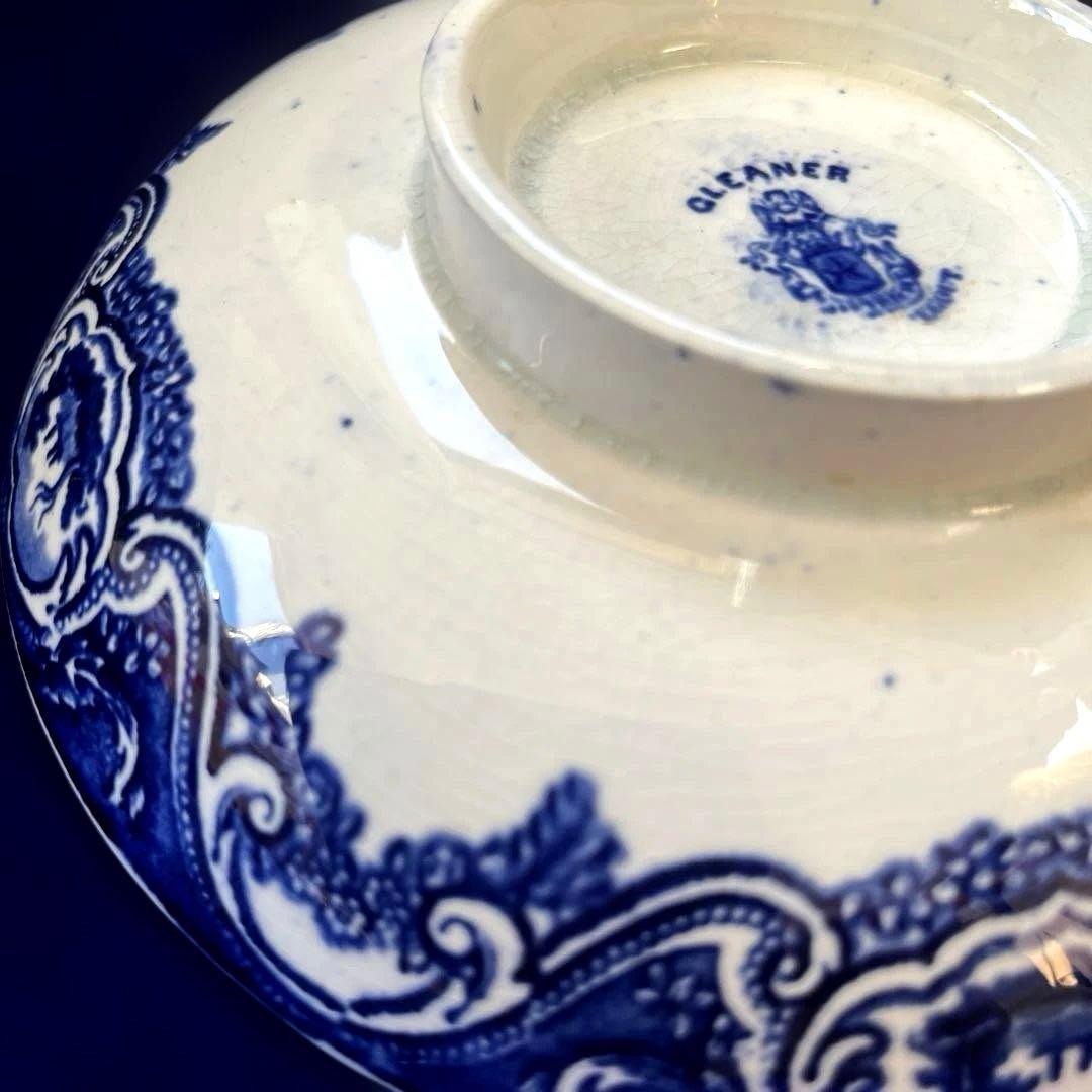 阿蘭陀焼 デルフト ペトルス・レグー窯 銅版転写 どんぶり皿　　鉢アンティーク