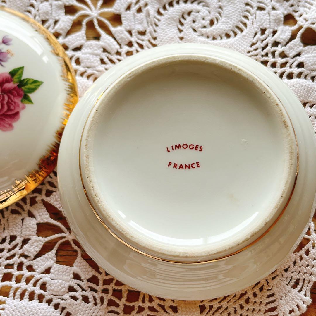 リモージュLIMOGES 可愛い花柄のボンボニエール