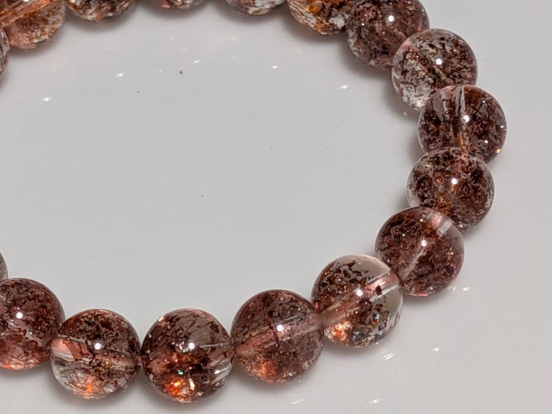 パワーストーン　天然石　レッドスーパーセブン　8mm　14cm　No.588