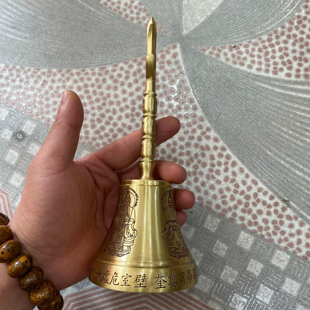 仏教美術 法器 紫微諱三清道祖八卦鈴 三叉鈴 太極鈴鎮宅辟邪 開運風水 招財置物
