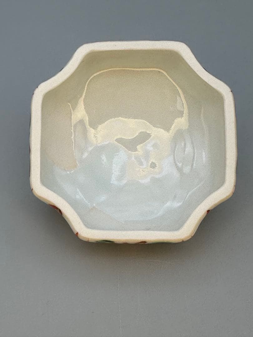 茶道具　香合　真葛香斎　赤絵四入角