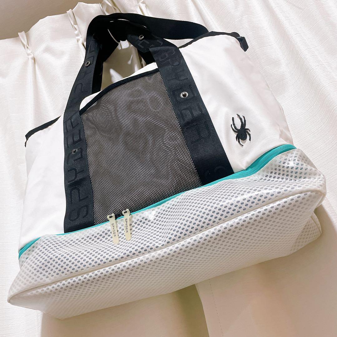 【美品】SPYDER スパイダー トートバッグ ホワイト ゴルフ スポーツバッグ