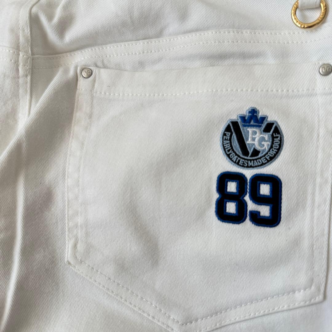 パーリーゲイツ　パンツ　白　M〜L相当　秋冬　コットン素材　ホワイト　4 ゴルフ