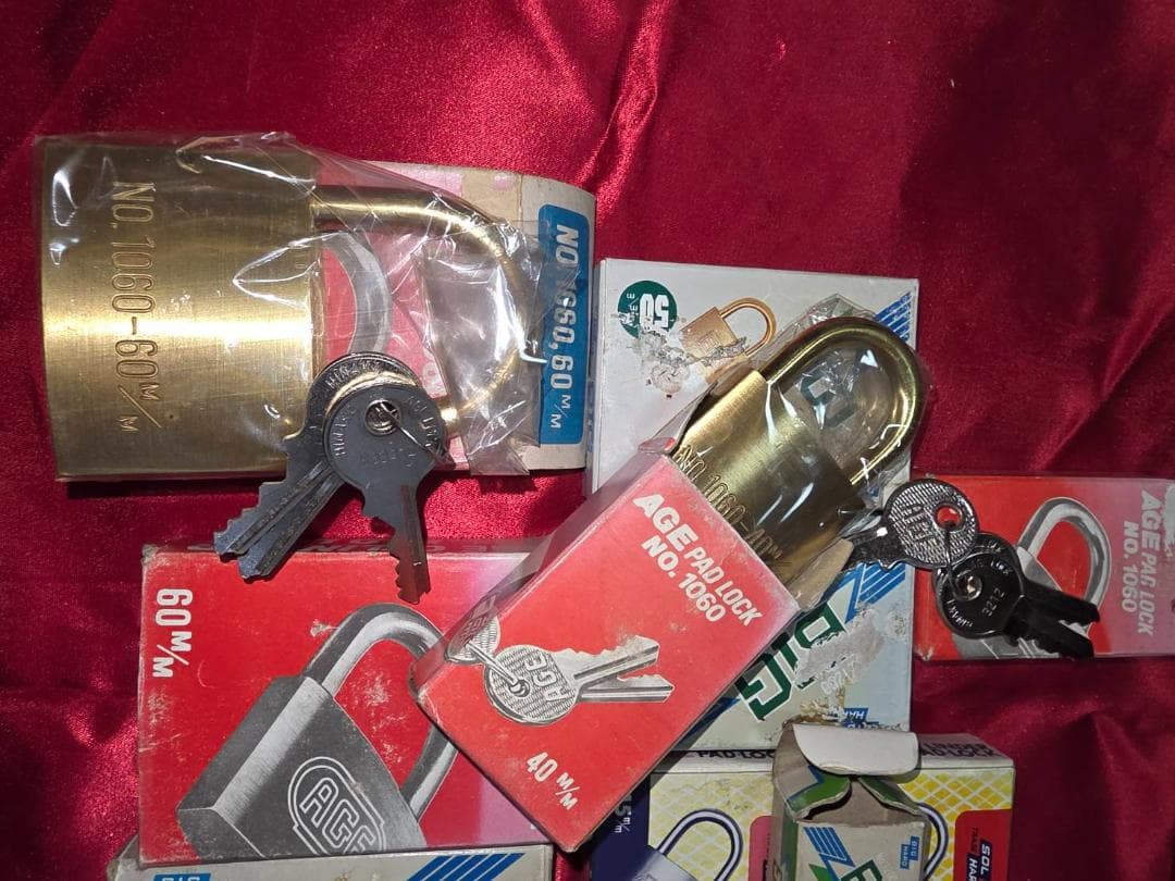 【未使用12個セット】南京錠/鍵AGE/BIG/60/50/45/40/25mm