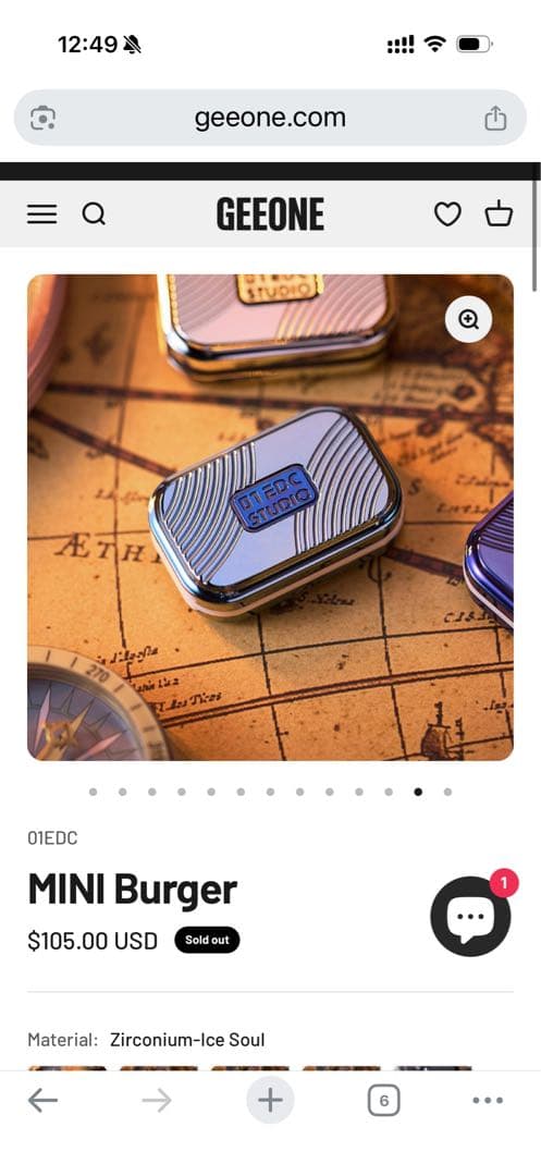 「正規品」01EDC MINI Burger ジルコニウム製　フィジェットトイ