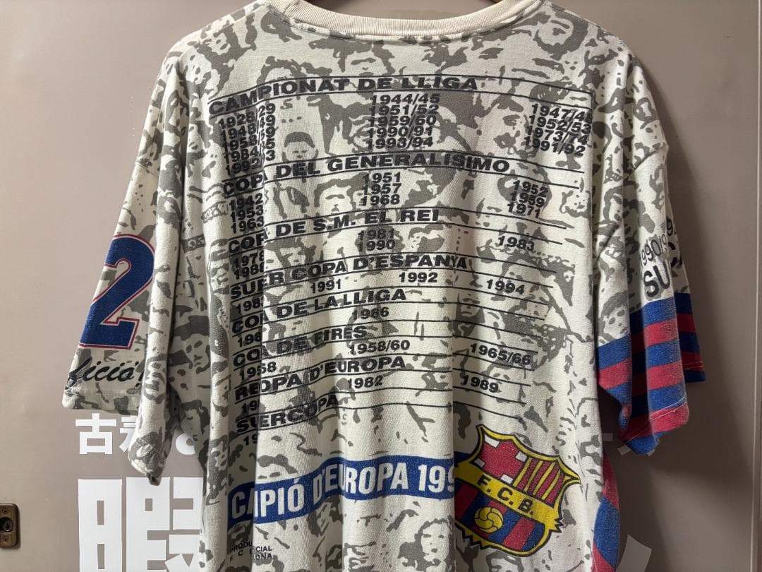 FCバルセロナ公式記念Tシャツ(歴代タイトルプリント) 94s