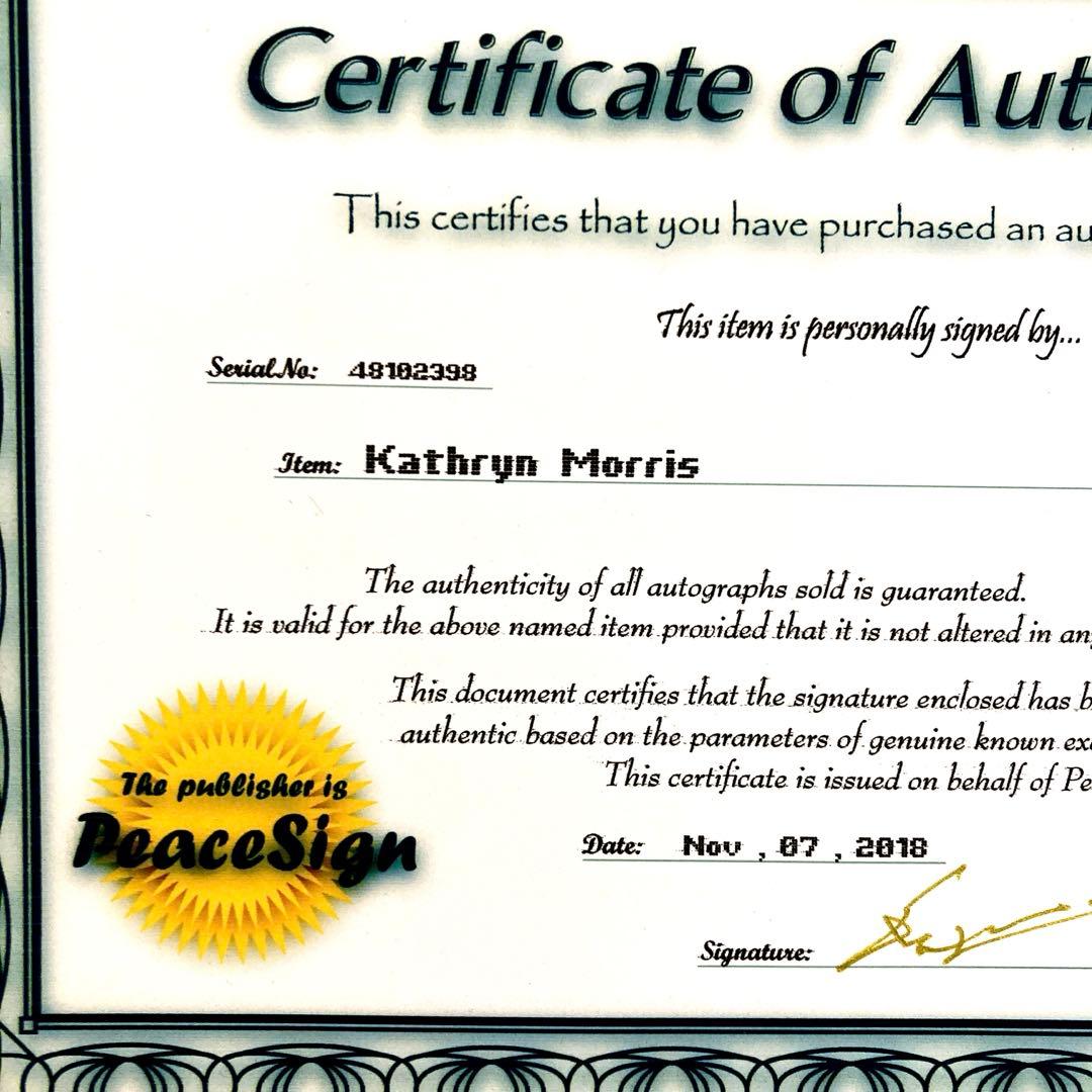 キャスリンモリス直筆サイン入り超大型写真…