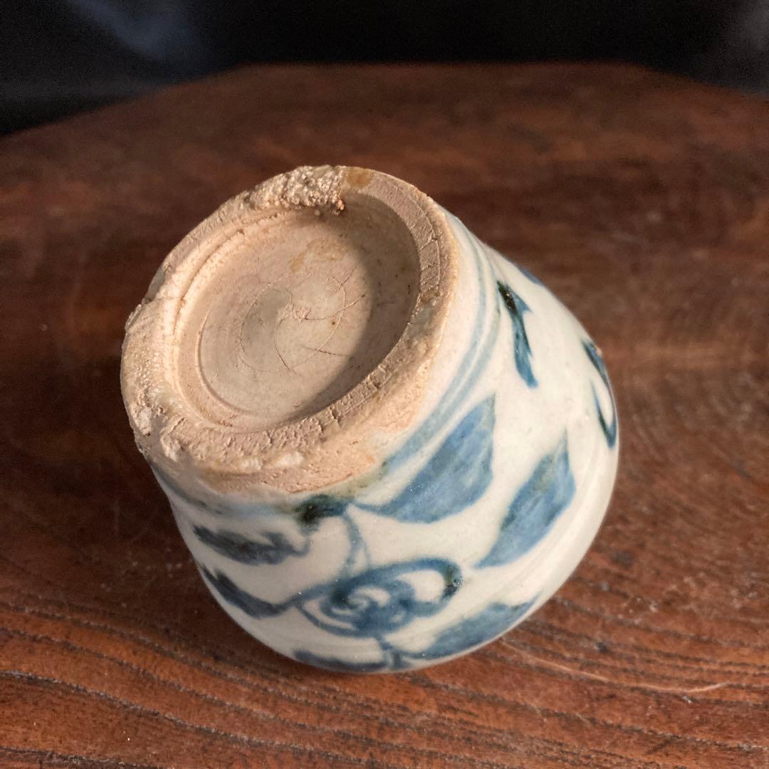 赤札閉店セール❗️【ギャラリー三益】古美術　元〜明初染付　芙蓉紋共蓋小壺