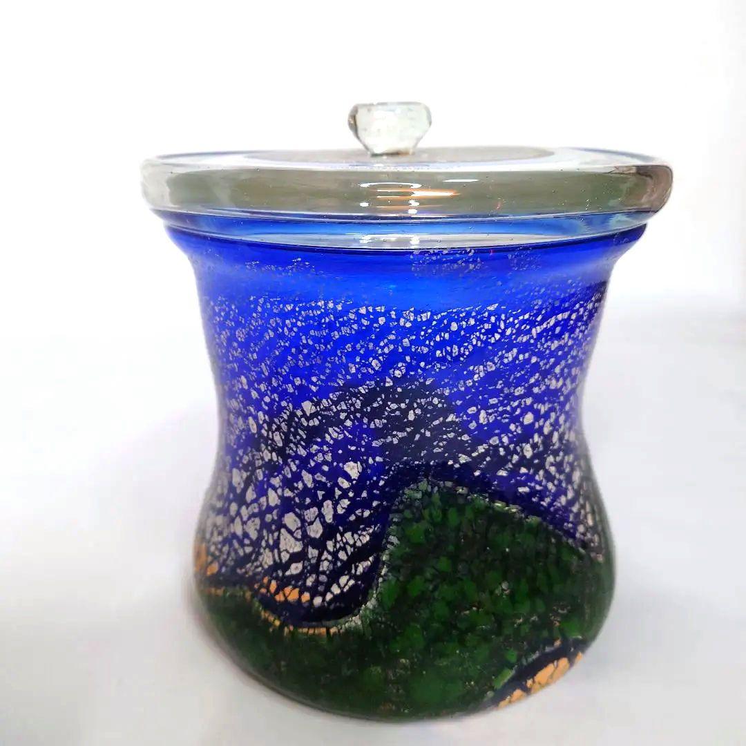 稲嶺盛吉　琉球ガラス　水指　茶道具