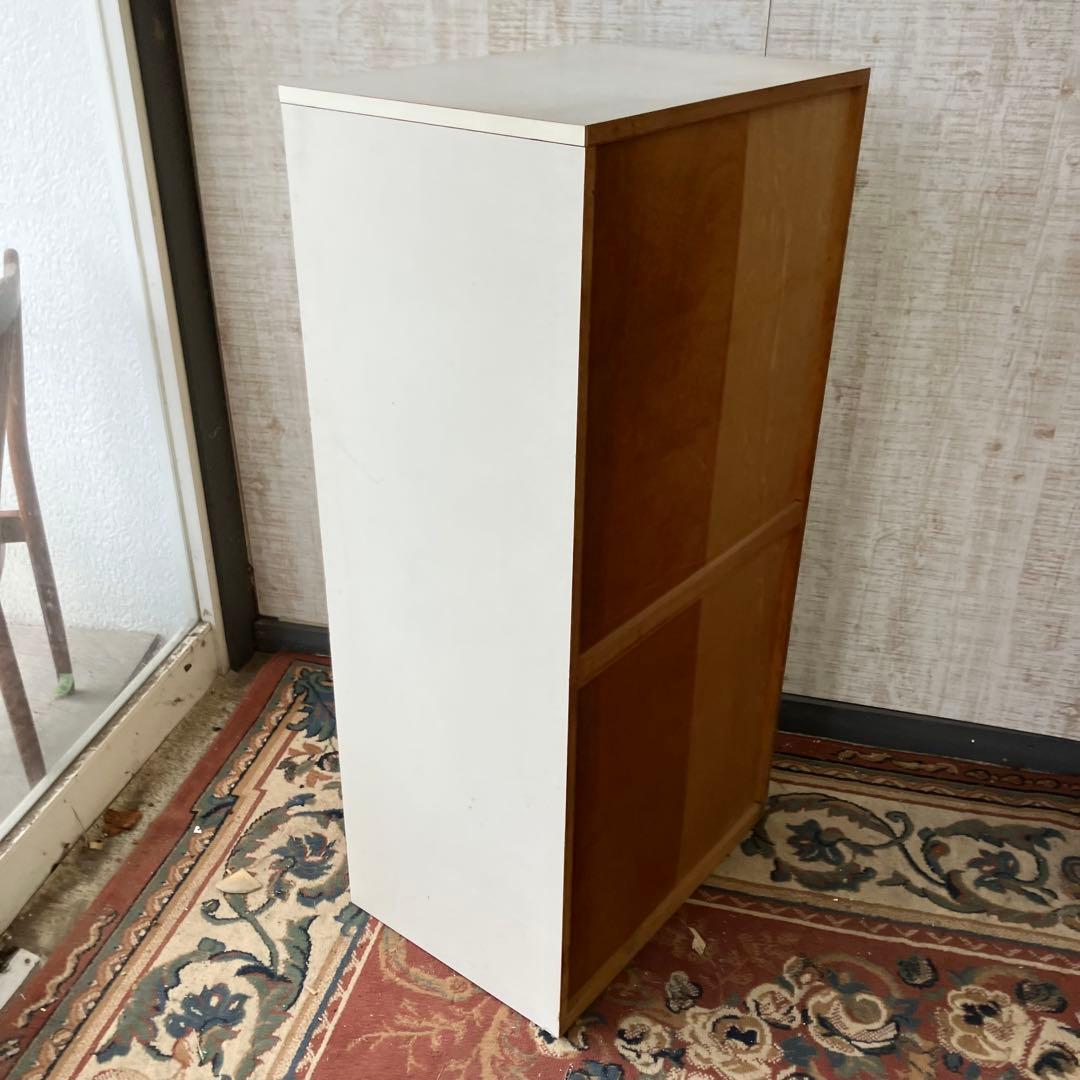 昭和レトロ 花柄 木製チェスト 7段タンス 古家具 ビンテージ ヴィンテージ 橙