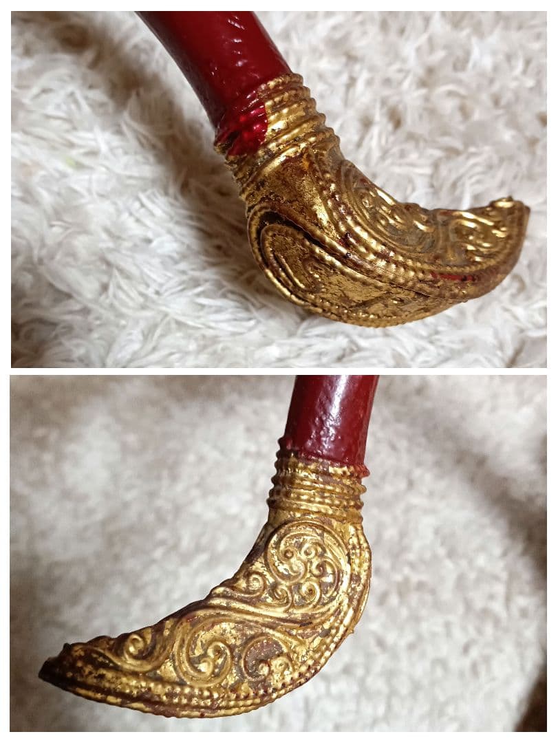 ミャンマー 民族楽器 サウン・ガウ ビルマの竪琴 オブジェ ハープ 現状品 船