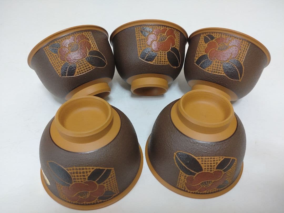 常滑焼 甚秋造 茶器揃 急須 煎茶碗五客 共箱