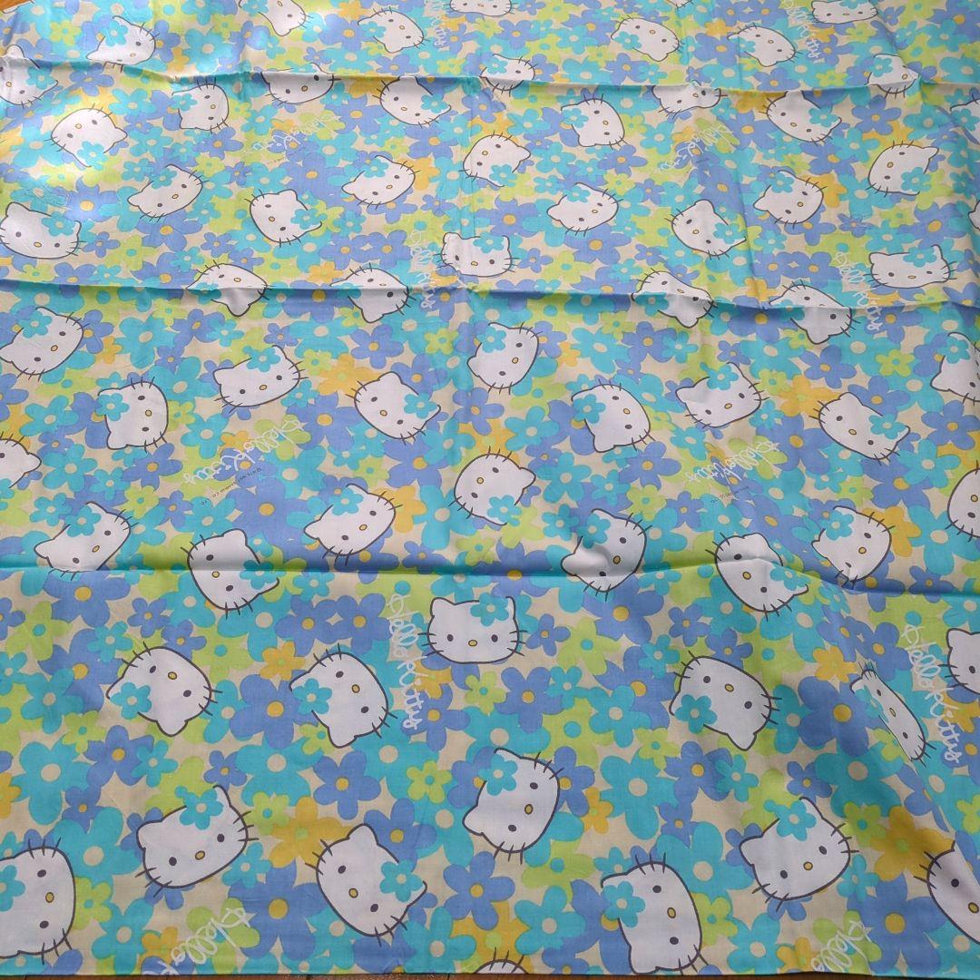 希少★当時物★カオハナキティ★Hello Kitty テーブルクロス（ブルー）
