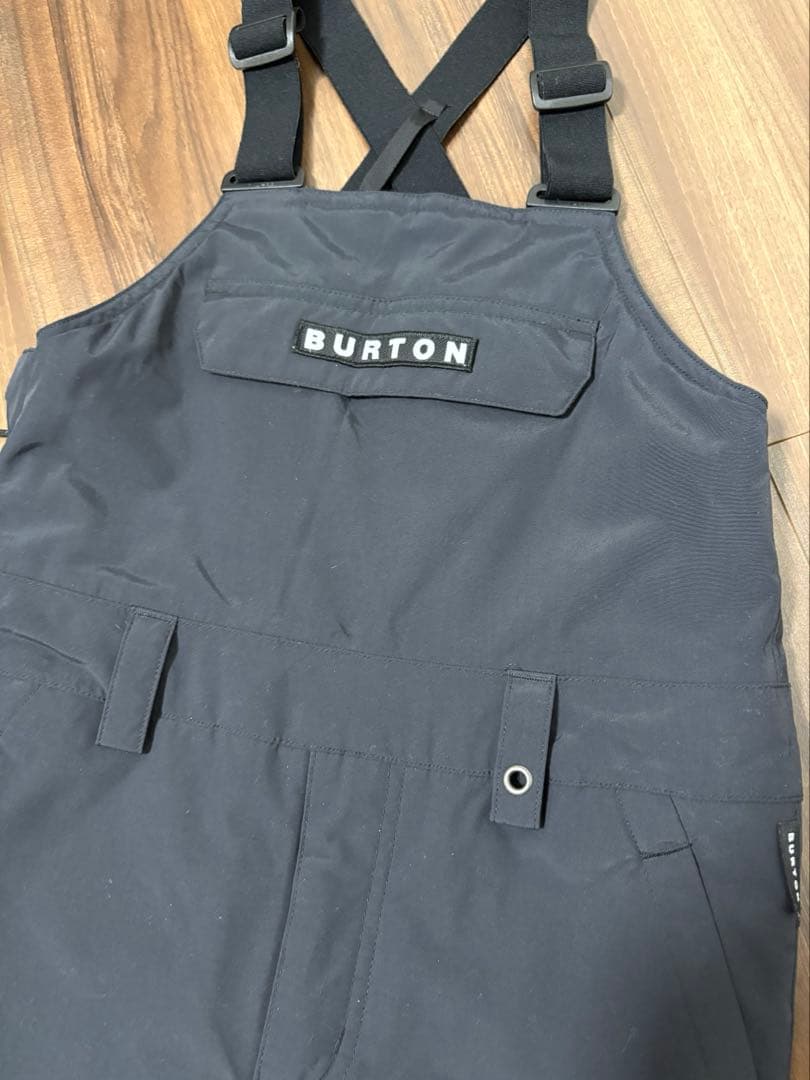 美品　バートン　キッズ用スノーボードビブパンツボトム　黒