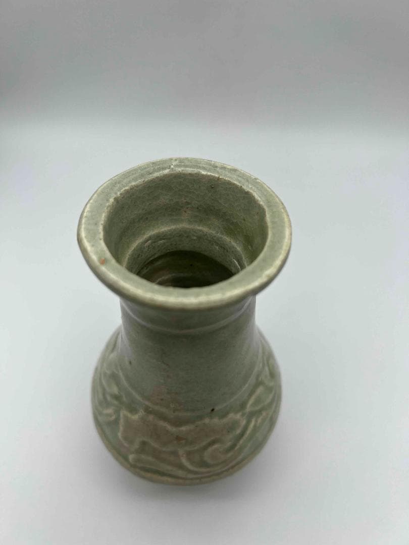 宋時代　蓮瓣荷花文瓶 湖田窯尊 水注　影青 青白磁　茶入　茶道具(D-94)