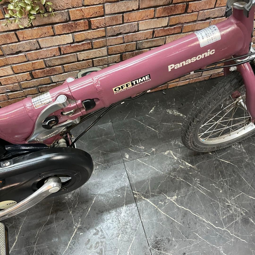 【14】折りたたみ電動自転車Panasonic OFF TIME ワインレッド