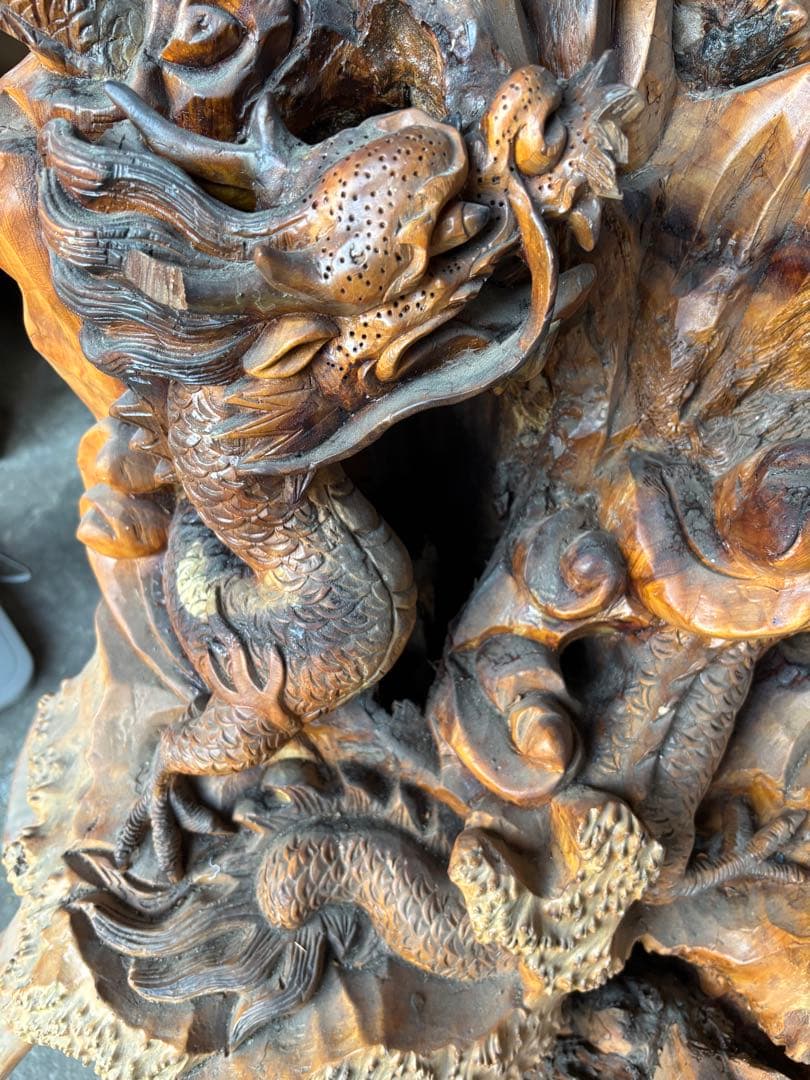 特大約100cm 天然木 龍 彫刻 置物 木彫り 開運 岐阜県揖斐郡池田町まで