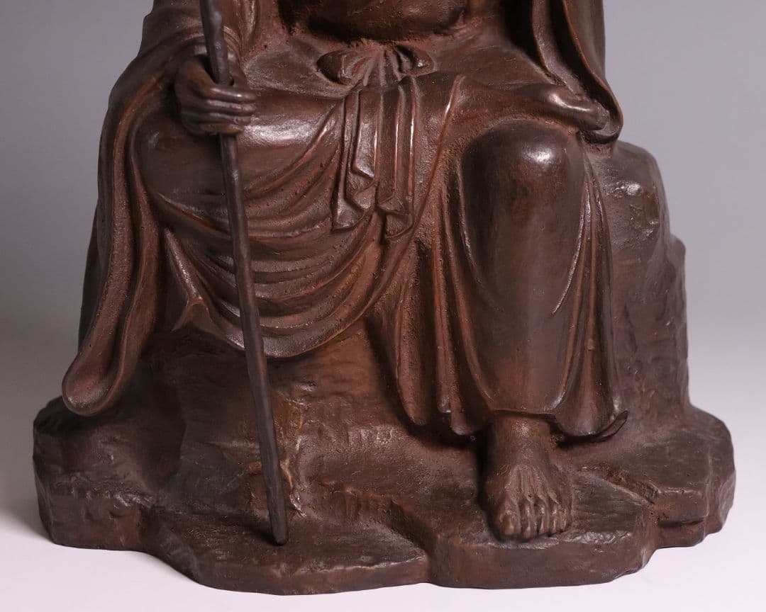 高岡銅器 堺幸山 鋳造 神農像 銅像 全高29cm 薬祖神【MA866】