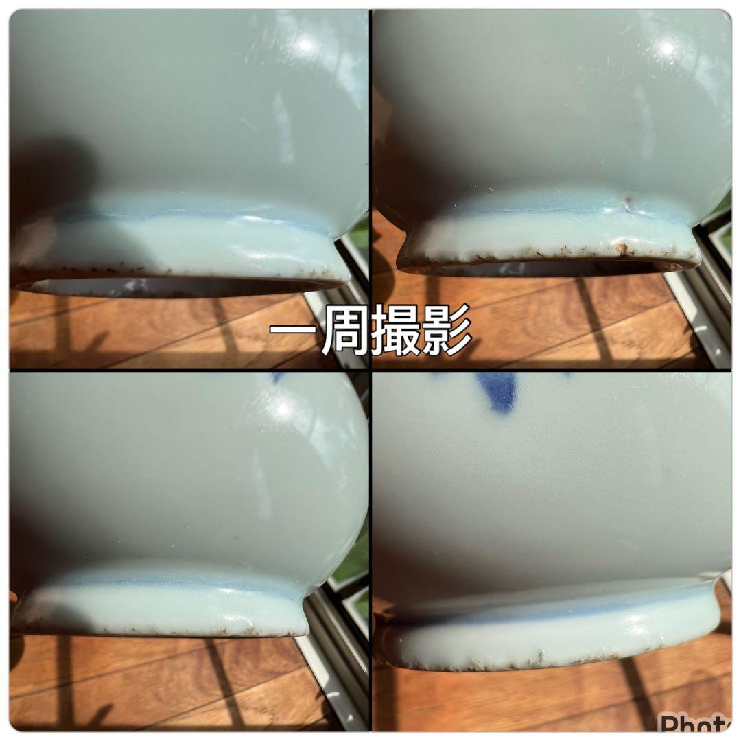 李朝 鶴首花入 分院 染付け 韓国 朝鮮 古美術 骨董 蝙蝠牡丹文 コウモリ