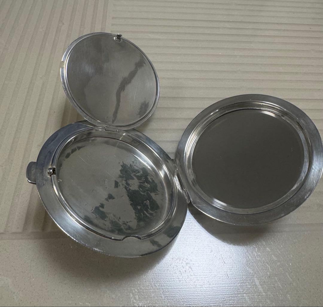 アンティーク 純銀 silver コンパクト ミラー　手鏡