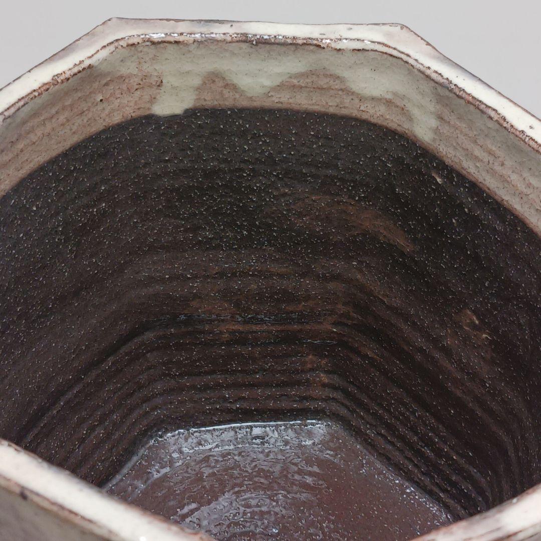 Y2718-1 茶道具 萩焼 大野瑞峰 七角水指 共箱　#5