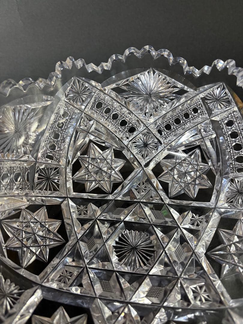 作者不詳クリスタルガラスギヤマン細密文様鉢