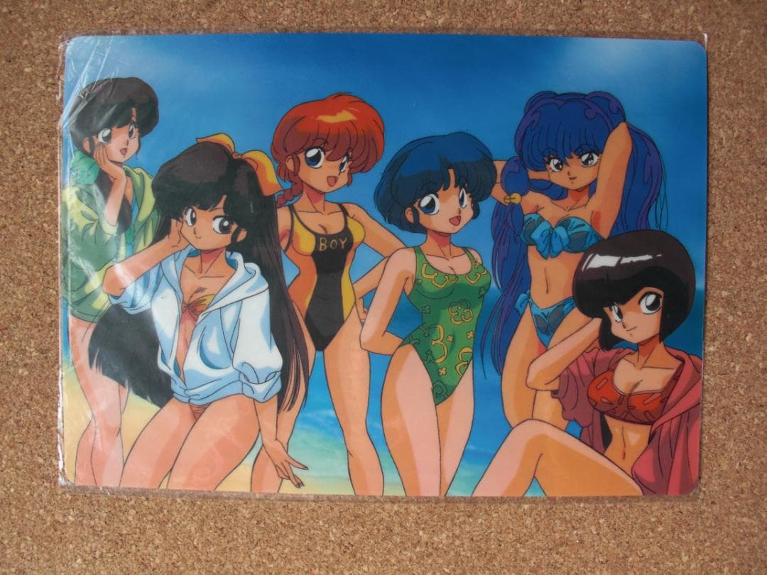 らんま1/2　クリアファイル、下敷き（未使用）２点セット　当時物　アニメ　文房具