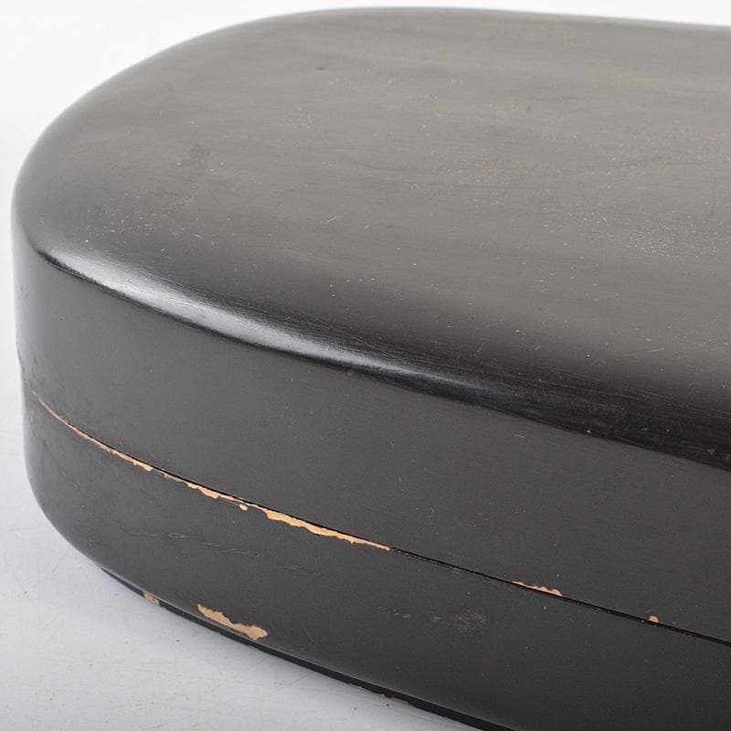 中国　書道具　神獣刻　端渓硯　唐木箱付　V　R7390