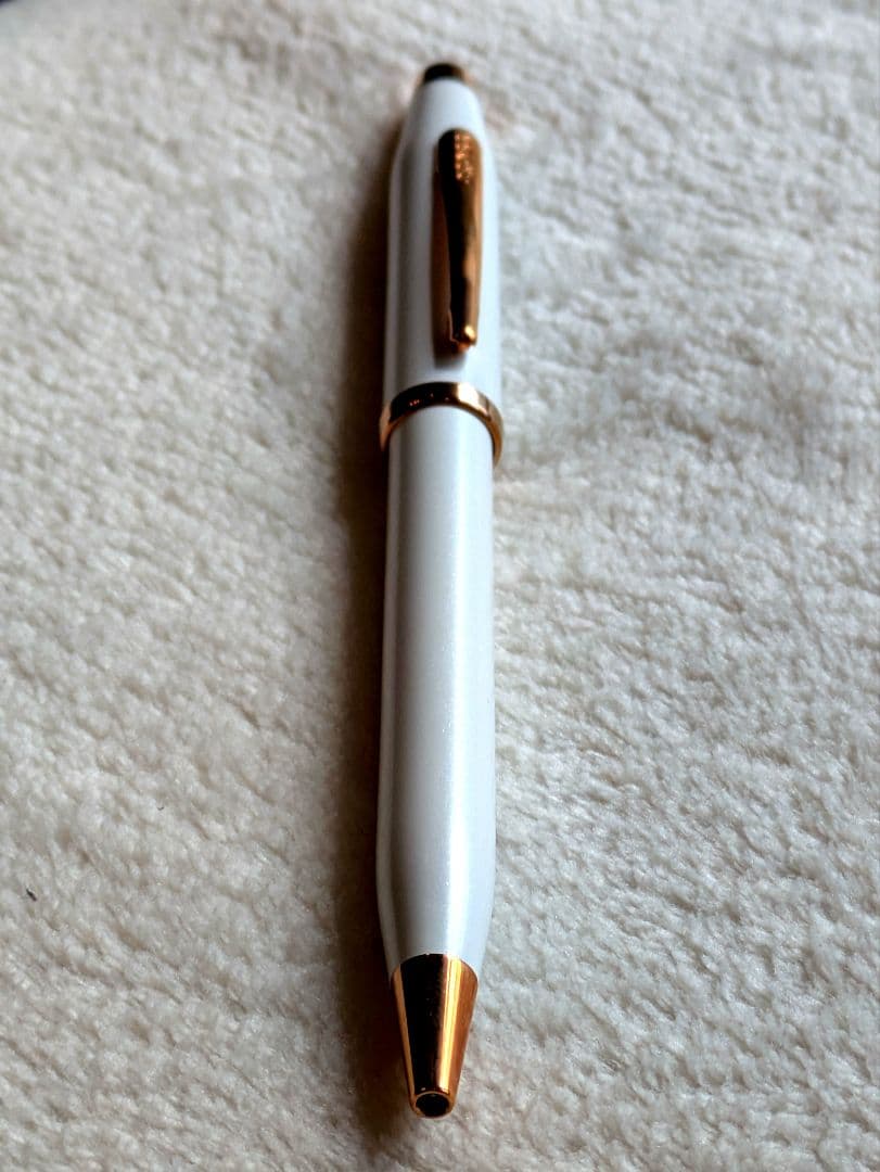 新品 未使用 CROSS クロスボールペン ゴールド ホワイト 箱入り説明書付き