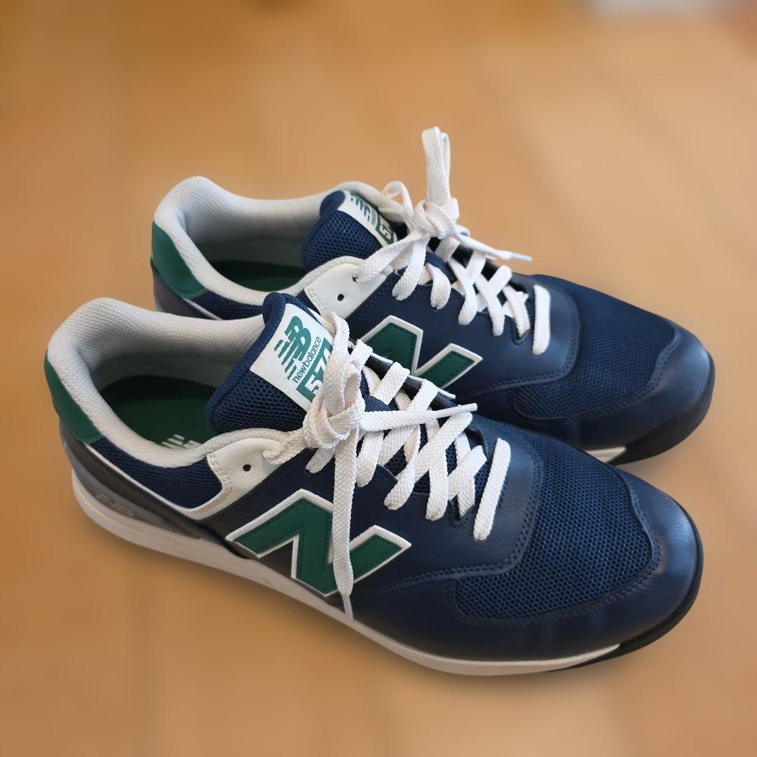 【美品】New Balance ゴルフシューズ574 ネイビー28.0cm
