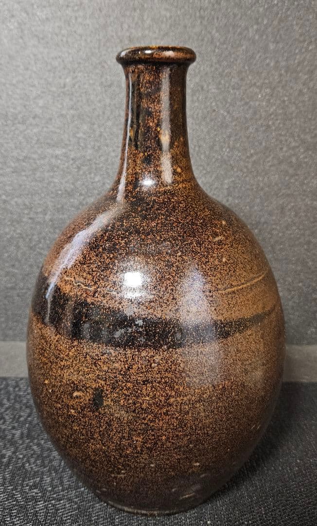 明治時代　古丹波　褐釉　徳利　花入れ　花生　茶道具　茶器　華道具　酒器　オブジェ
