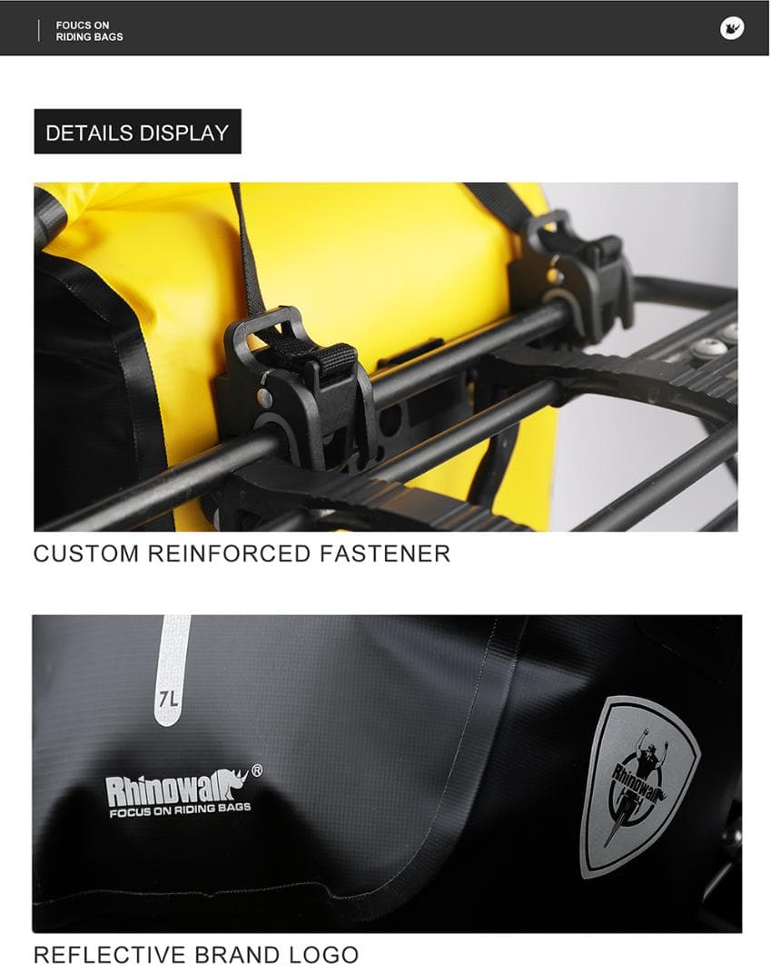 RhinoWeld 自転車 前輪/後輪両用 サイドバッグペアセット 防水
