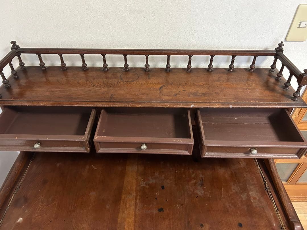 【限定値下中】アンティーク 飾り棚付き 文机 レトロ 古道具 値下12000円可